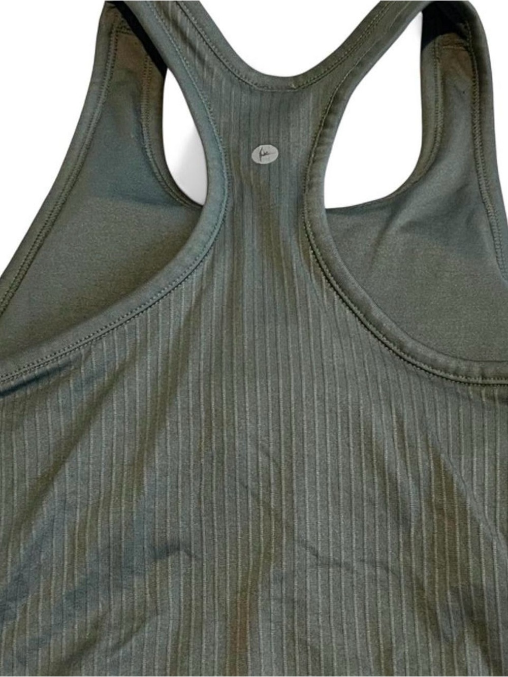 90degrees Ribbed Racerback Cropped Tank Top - Olive Green - Picture 4 of 5